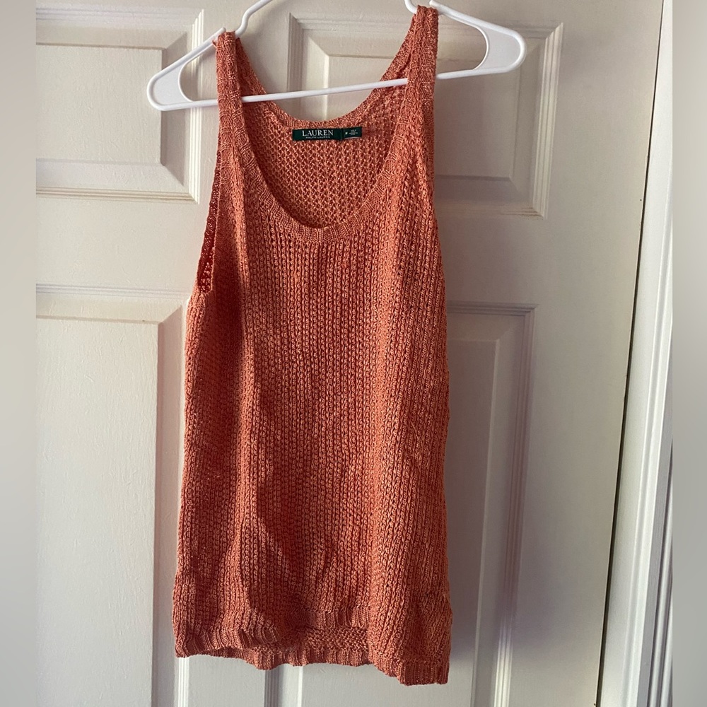 Ralph Lauren salmon pink knit tank top